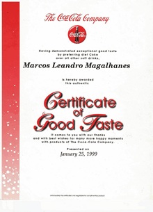 Certificado Coca-Cola Company